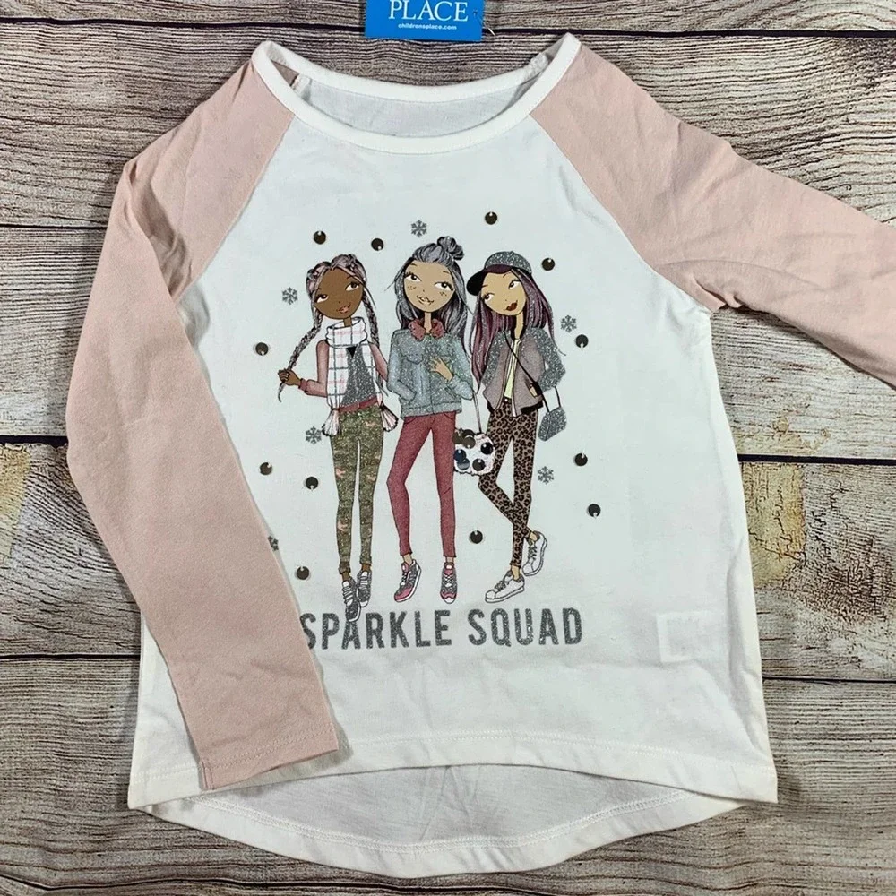 Children’s Place NWT‎ Long Sleeve Tee Sparkly SZ 4